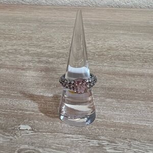 NEW! Rose Quartz Cubic Zirconia Ring